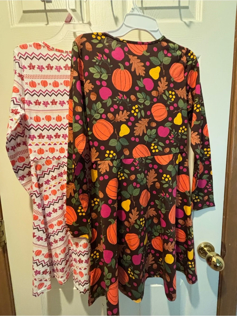 Set of 2 TCP Kids Girl Fall Harvest Pumpkin Thanksgiving Dress Lot Size XL